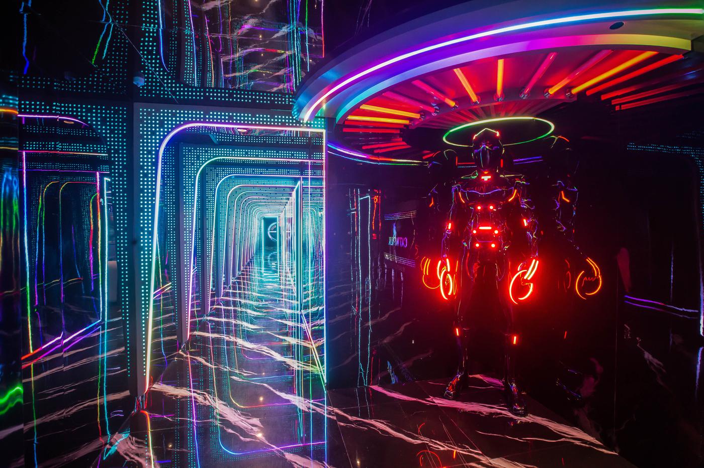Neon hallway
